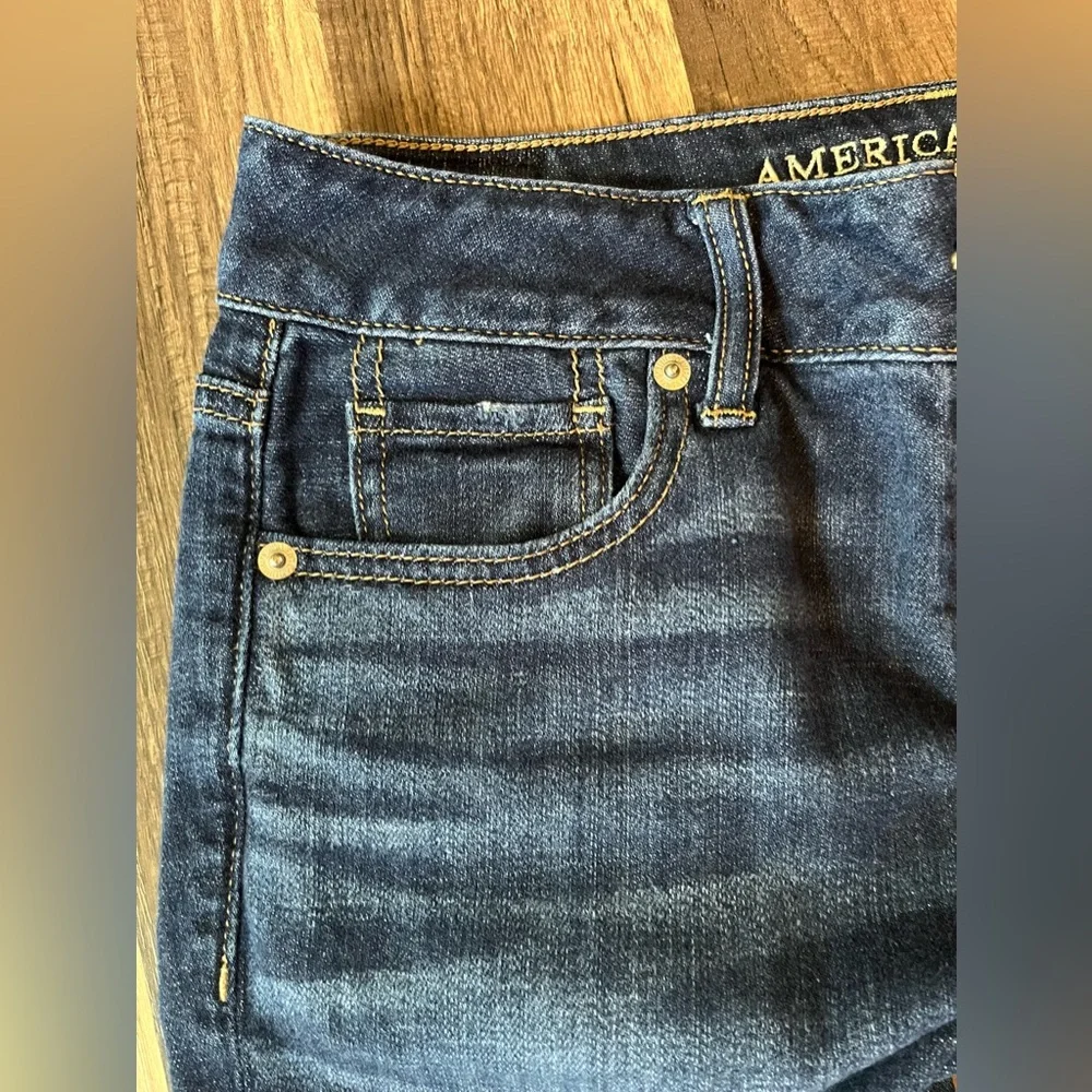 American Eagle Outfitters Tomgirl Distressed Button Fly Jeans SZ 0 - Picture 5 of 11
